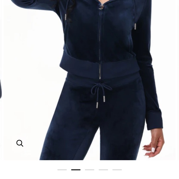 OG BIG BLING VELOUR HOODIE AND TRACK PANTS in navy - Picture 4 of 4